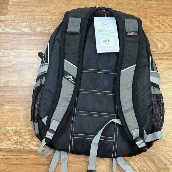 High Sierra Loop Backpack 33L Black Grey Tablet Sleeve Travel Work School NEW - Picture 7 of 7